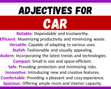 20+ Best Words to Describe Car, Adjectives for Car