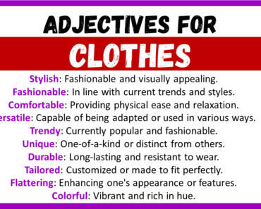 20+ Best Words to Describe Clothes, Adjectives for Clothes