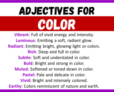 20+ Best Words to Describe Color, Adjectives for Color