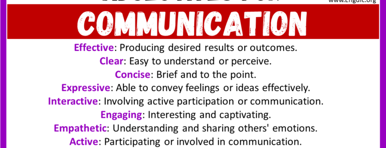 20+ Best Words to Describe Communication, Adjectives for Communication