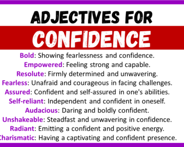 20+ Best Words to Describe Confidence, Adjectives for Confidence