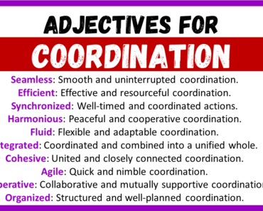 20+ Best Words to Describe  Coordination, Adjectives for Coordination