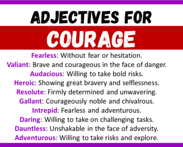 20+ Best Words to Describe Courage, Adjectives for Courage