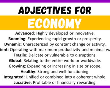 20+ Best Words to Describe Economy, Adjectives for Economy