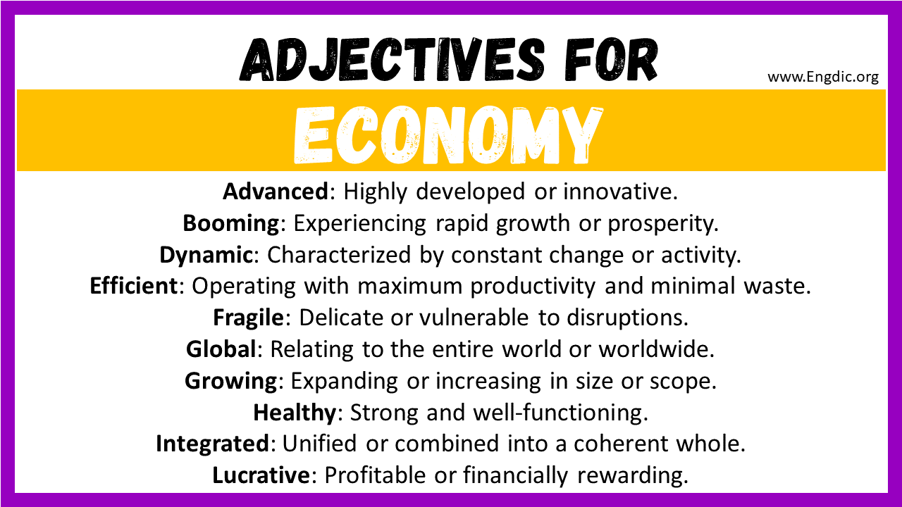 Adjectives words to describe Economy