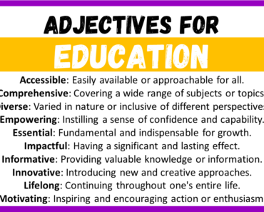 20+ Best Words to Describe Education, Adjectives for Education