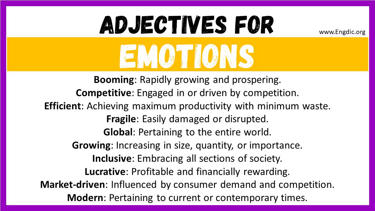 Adjectives words to describe Emotions
