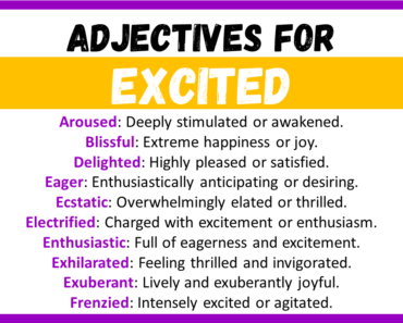 20+ Best Words to Describe Excited, Adjectives for Excited