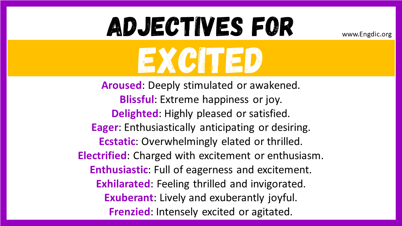 Adjectives For Excited, Words To Describe Excited, 49% OFF