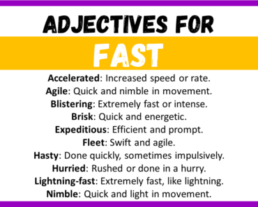 20+ Best Words to Describe Fast, Adjectives for Fast