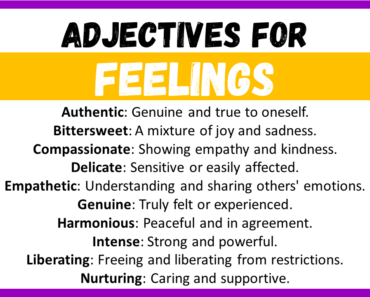 20+ Best Words to Describe Feelings, Adjectives for Feelings