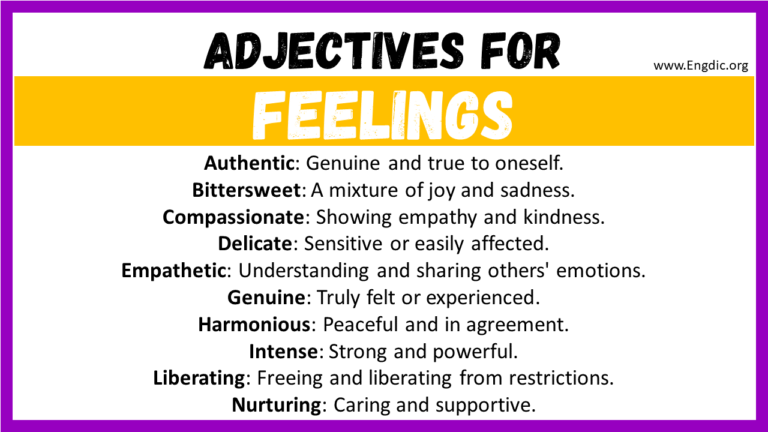 20+ Best Words to Describe Feelings, Adjectives for Feelings - EngDic