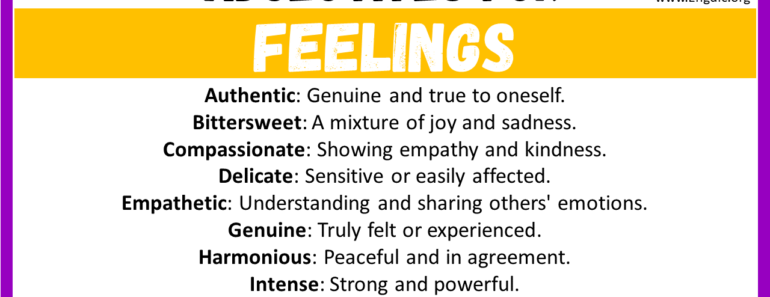 20+ Best Words to Describe Feelings, Adjectives for Feelings