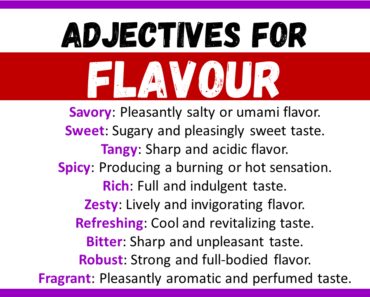 20+ Best Adjectives for Flavour, Words to Describe a Flavour