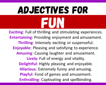 20+ Best Adjectives for Fun, Words to Describe a Fun