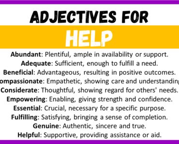 20+ Best Words to Describe Help, Adjectives for Help