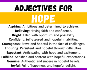 20+ Best Words to Describe Hope, Adjectives for Hope