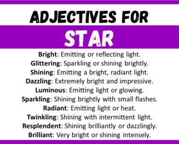 20+ Best Words to Describe a Star, Adjectives for Star