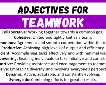 20+ Best Words to Describe Teamwork, Adjectives for Teamwork