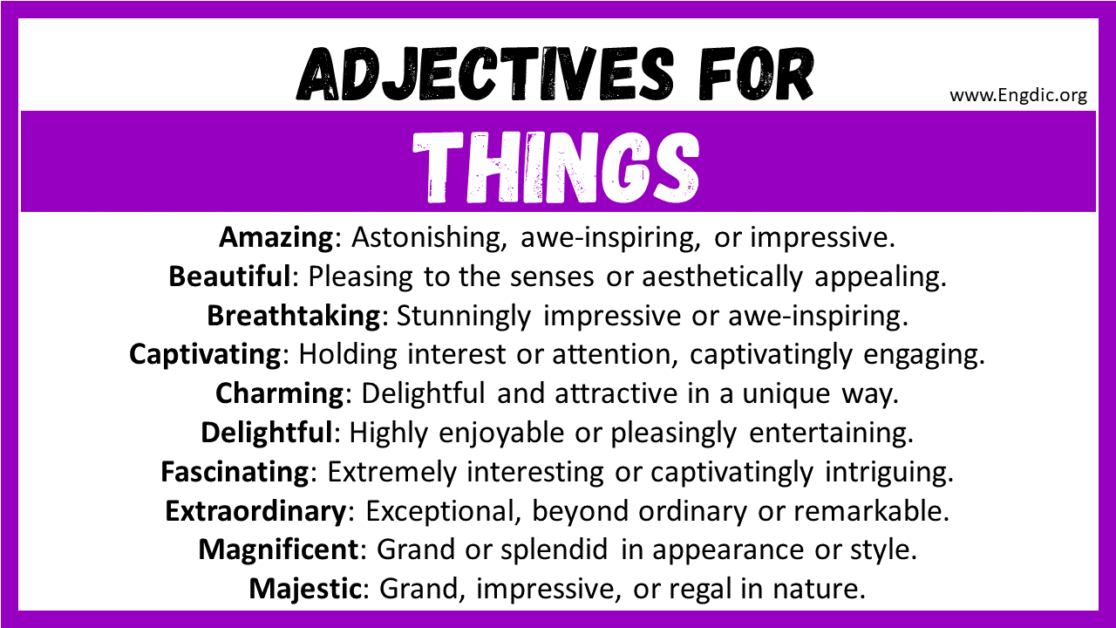 20+ Best Adjectives for Things, Words to Describe a Things - EngDic