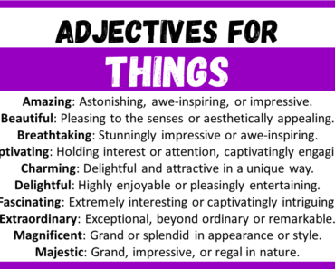 20+ Best Adjectives for Things, Words to Describe a Things