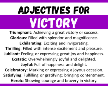 20+ Best Adjectives for Victory, Words to Describe a Victory