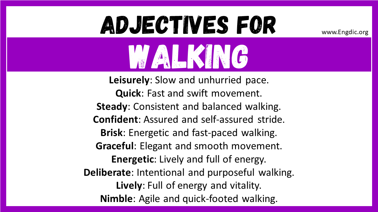 Adjectives words to describe Walking