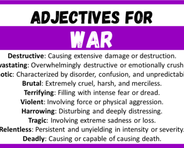 20+ Best Words to Describe a War, Adjectives for War