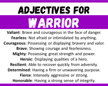 20+ Best Words to Describe a Warrior, Adjectives for Warrior