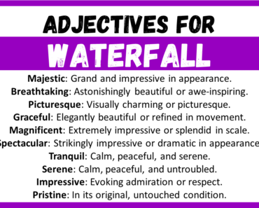 20+ Best Words to Describe a Waterfall, Adjectives for Waterfall