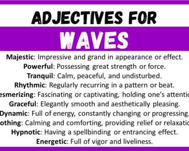 20+ Best Words to Describe a Waves, Adjectives for Waves