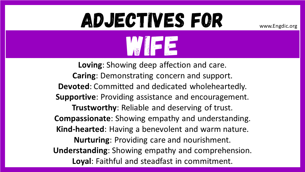Adjectives words to describe Wife