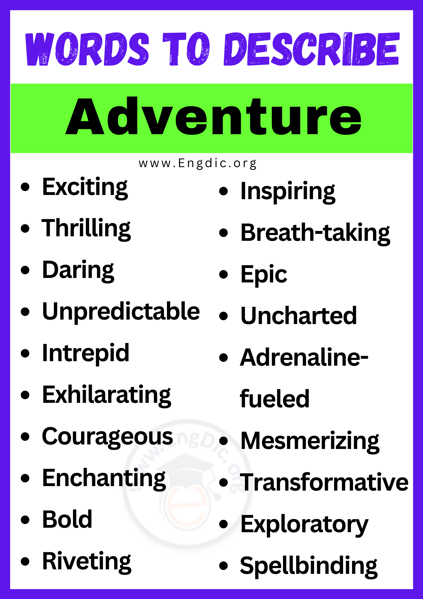 Words to Describe Adventure