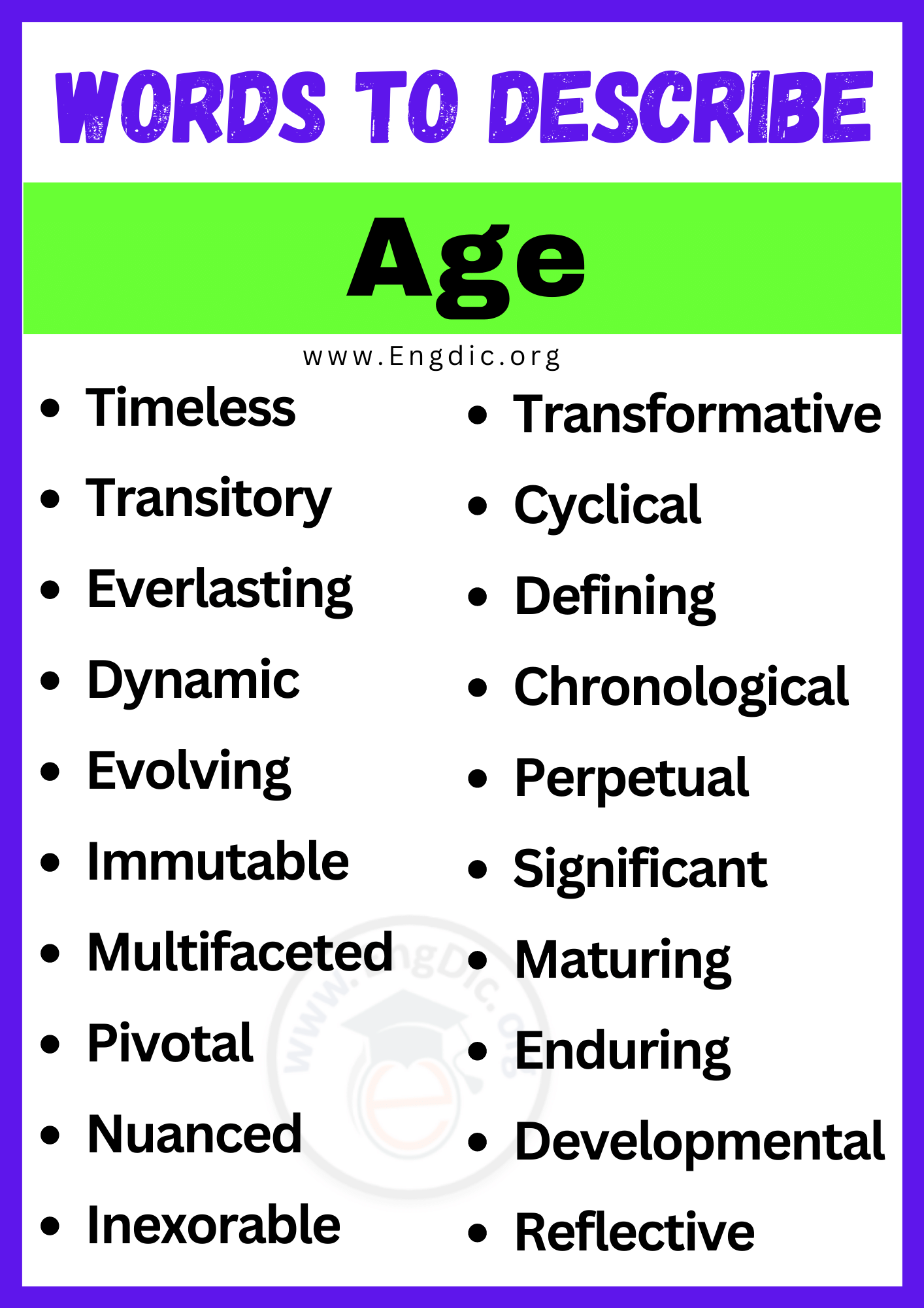 Words to Describe Age