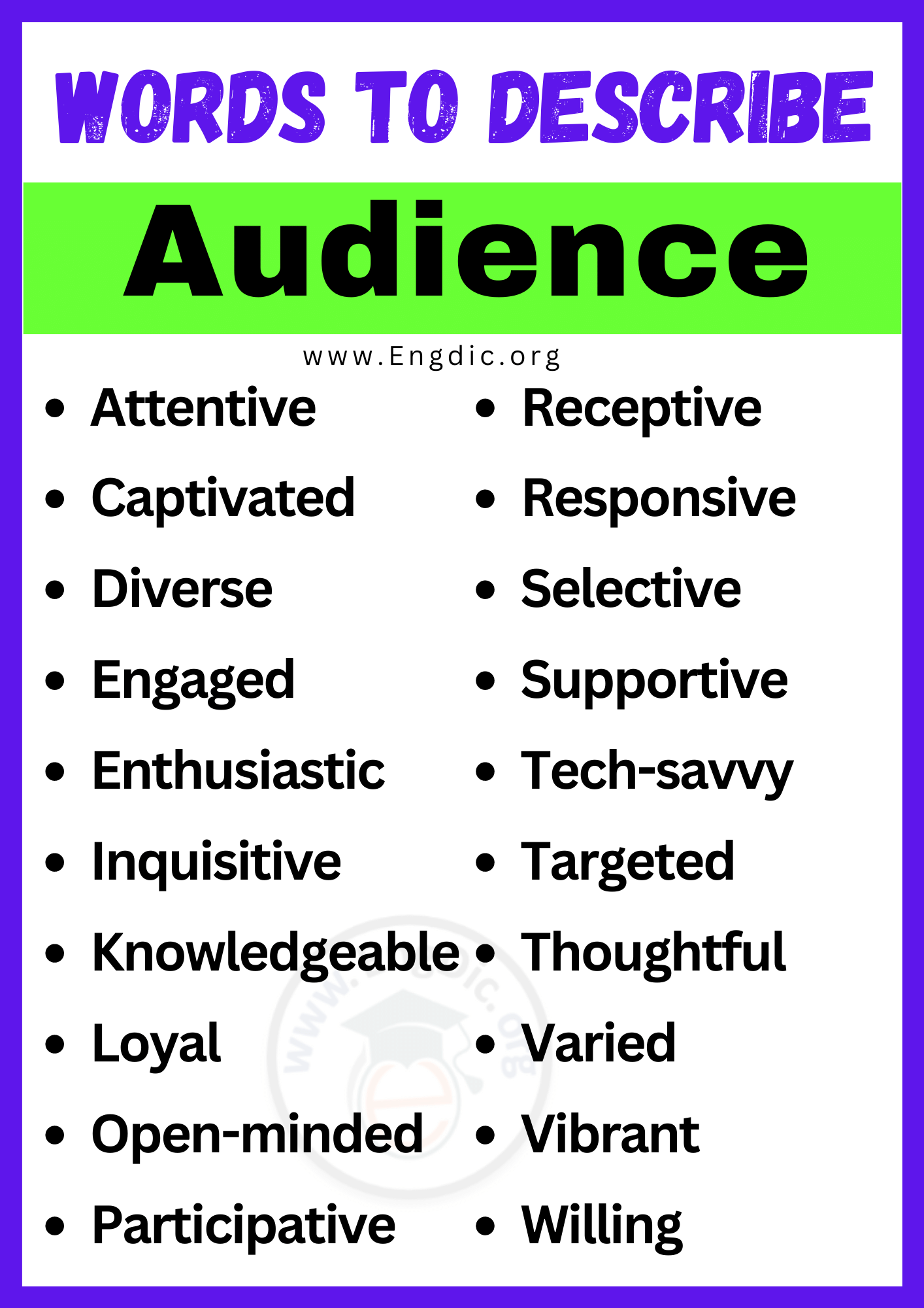 Words to Describe Audience