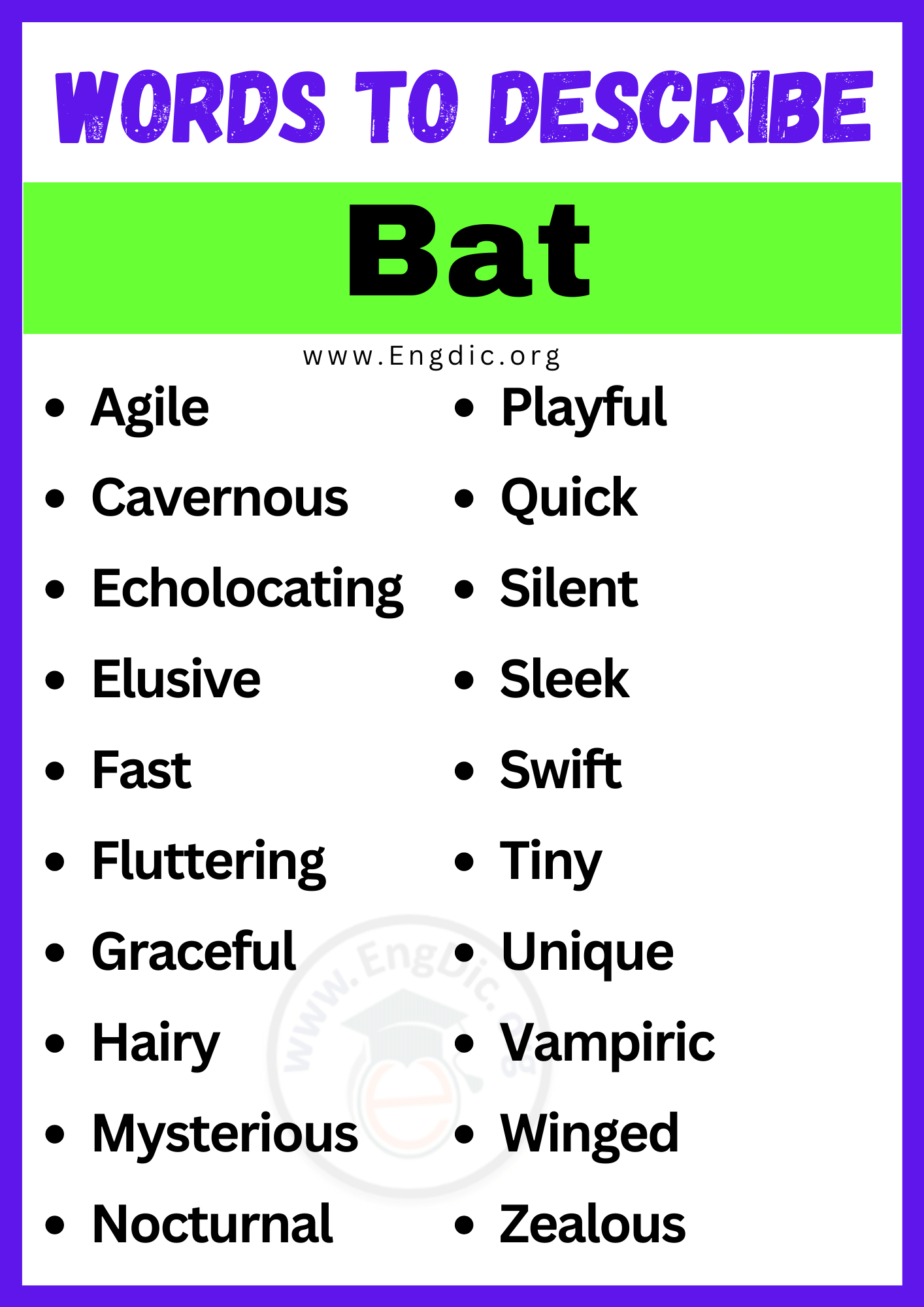 Words to Describe Bat