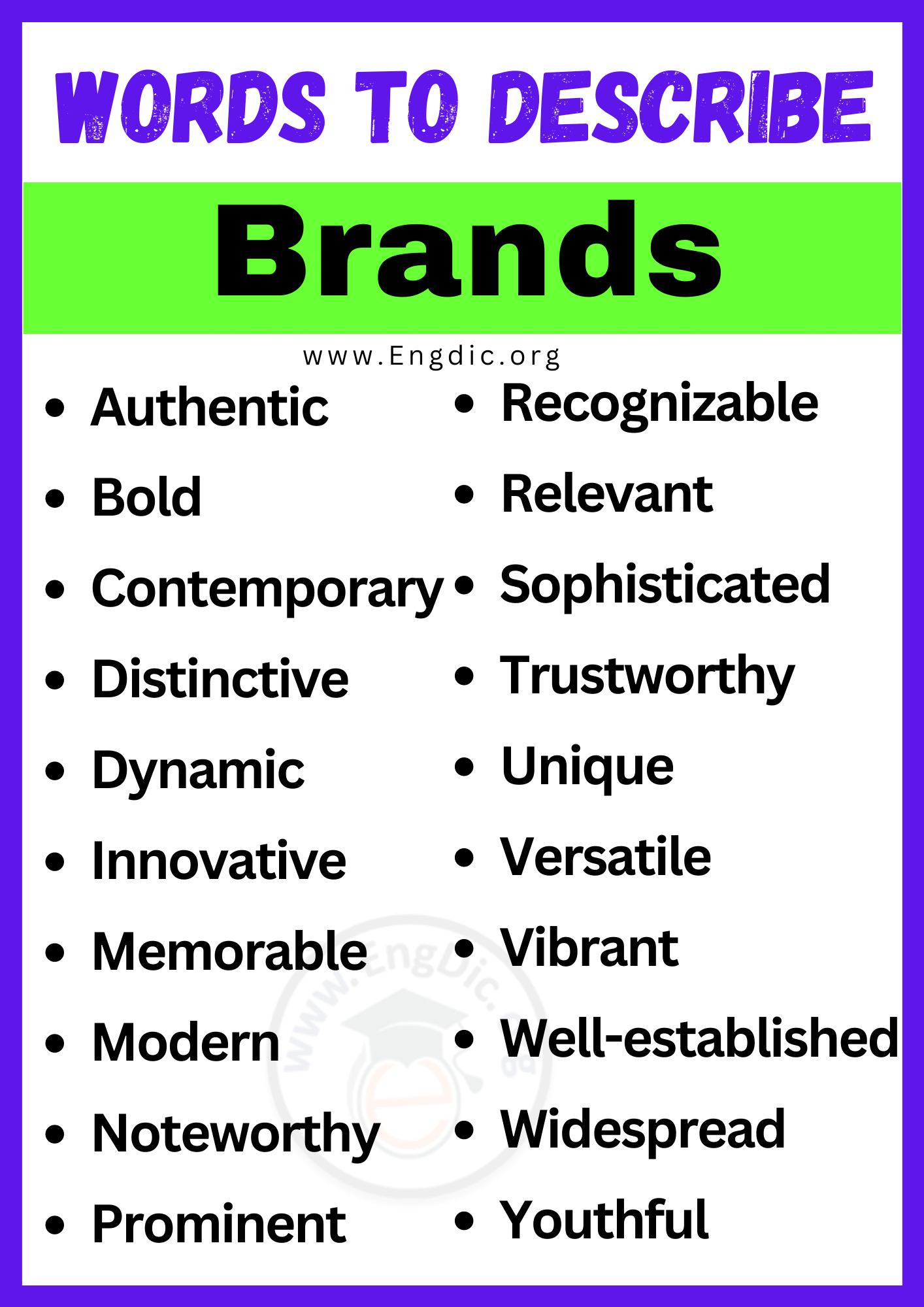Words to Describe Brands