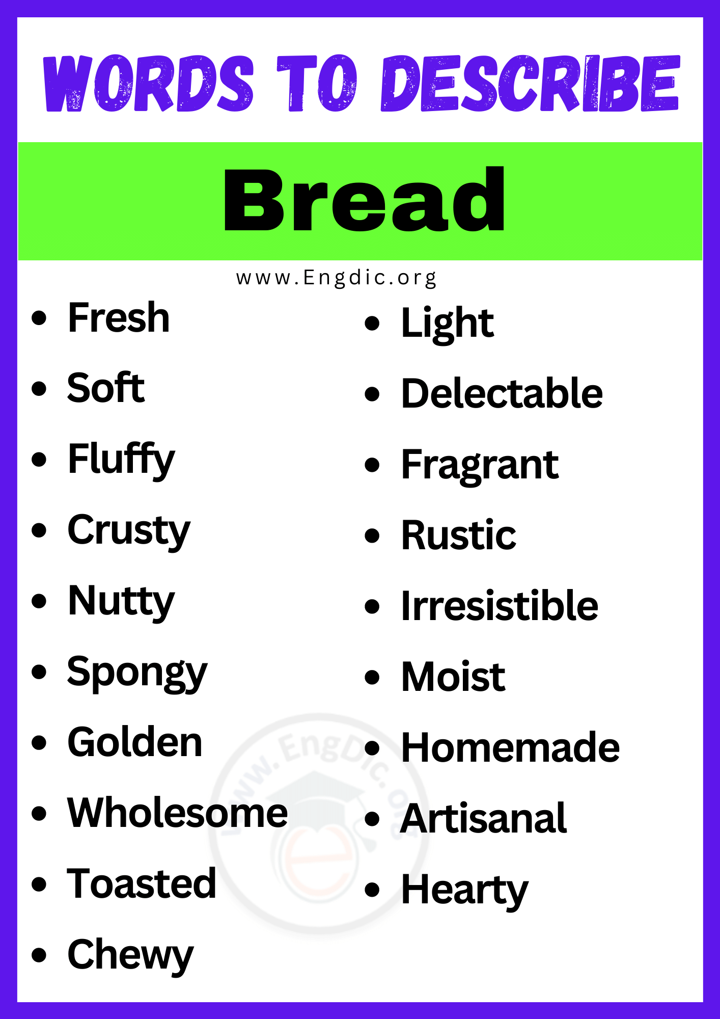 Words to Describe Bread