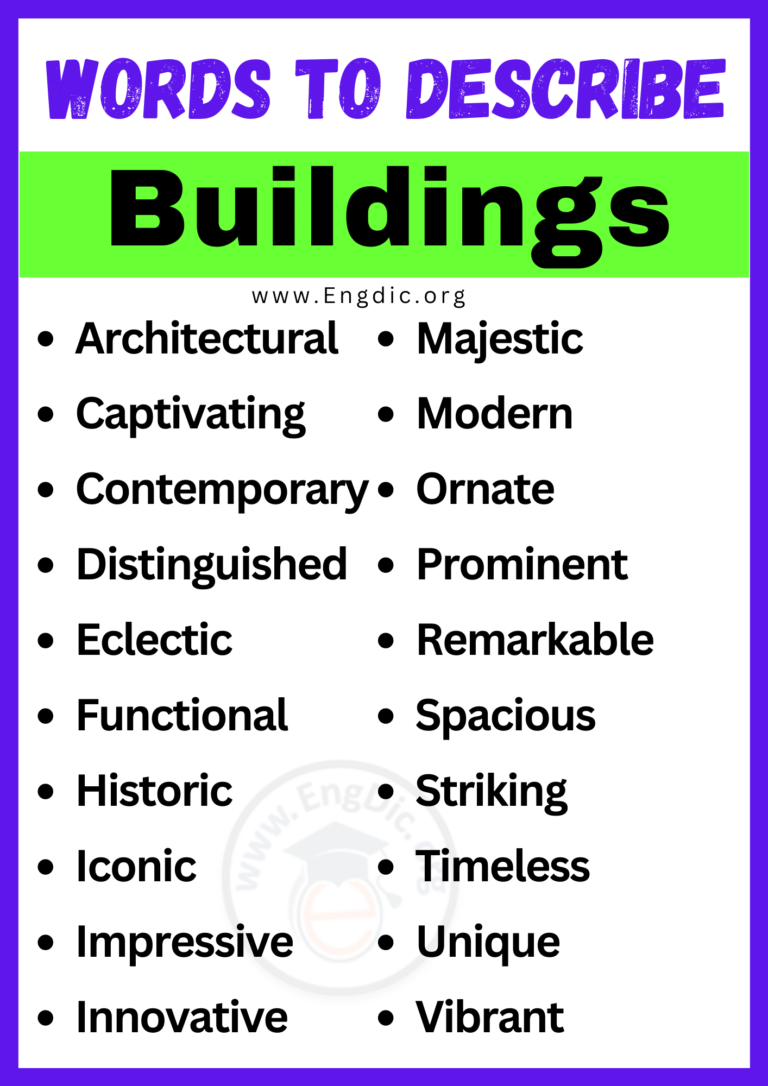 Words To Describe Buildings In Spanish