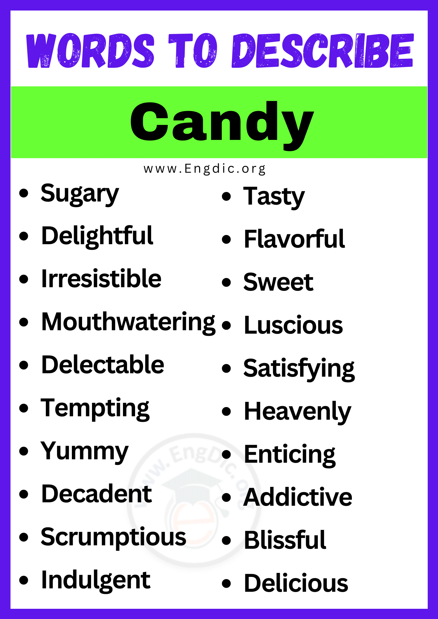 Words to Describe Candy
