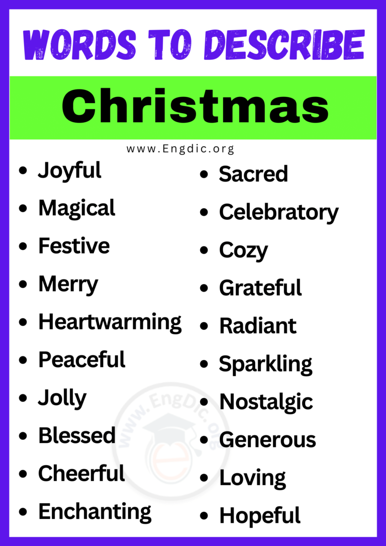 20+ Best Words to Describe Christmas, Adjectives for Christmas EngDic