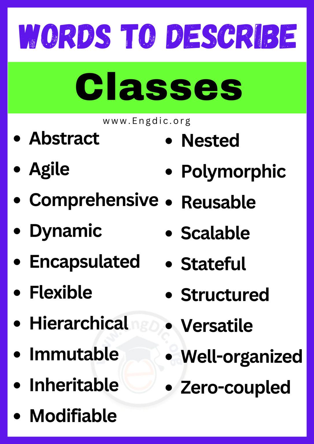 20+ Best Words To Describe Classes, Adjectives For Classes - EngDic