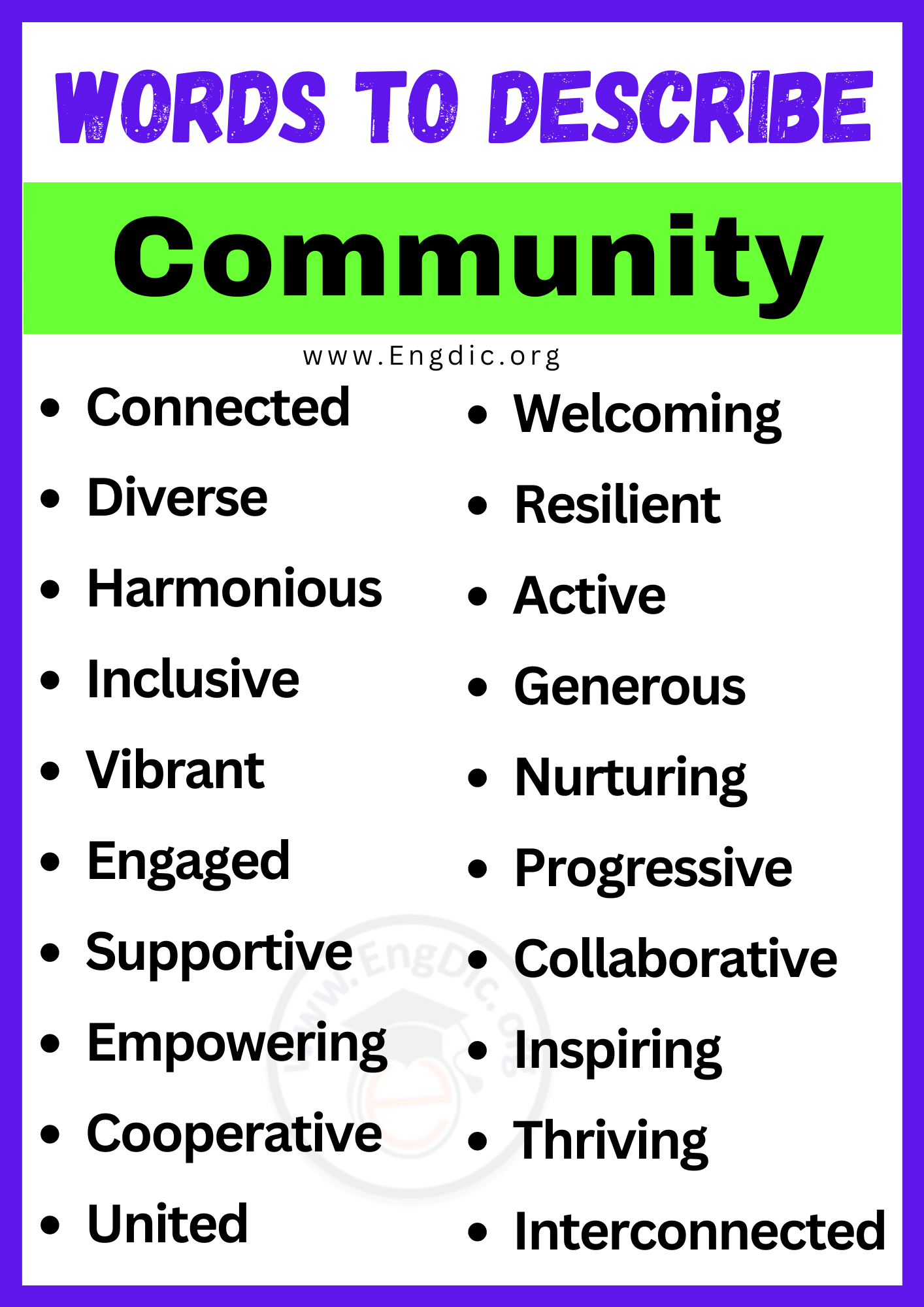 Words to Describe Community