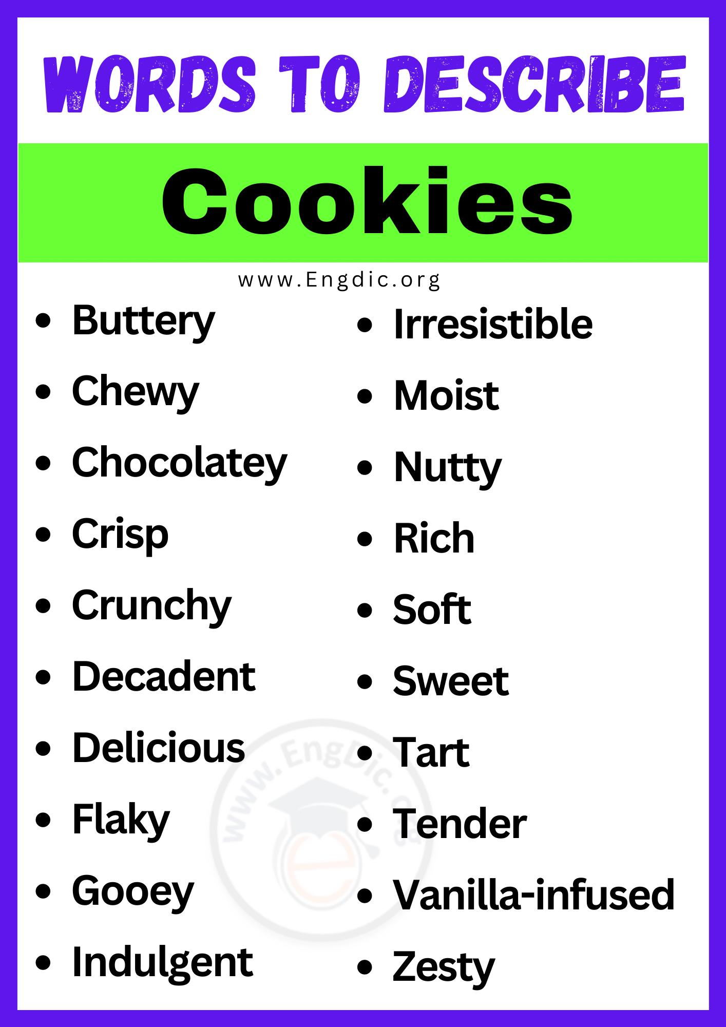 Words to Describe Cookies