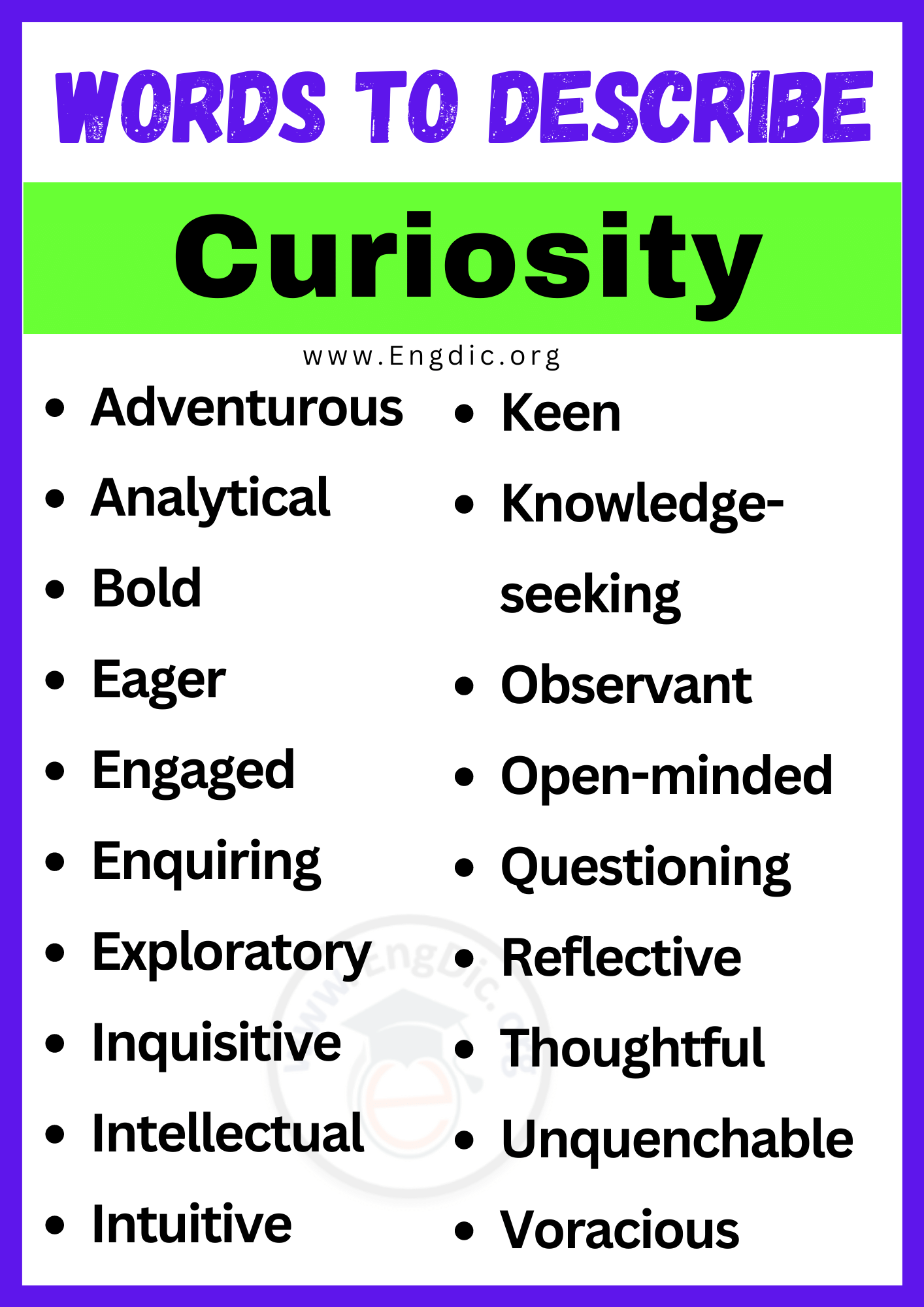 Words to Describe Curiosity