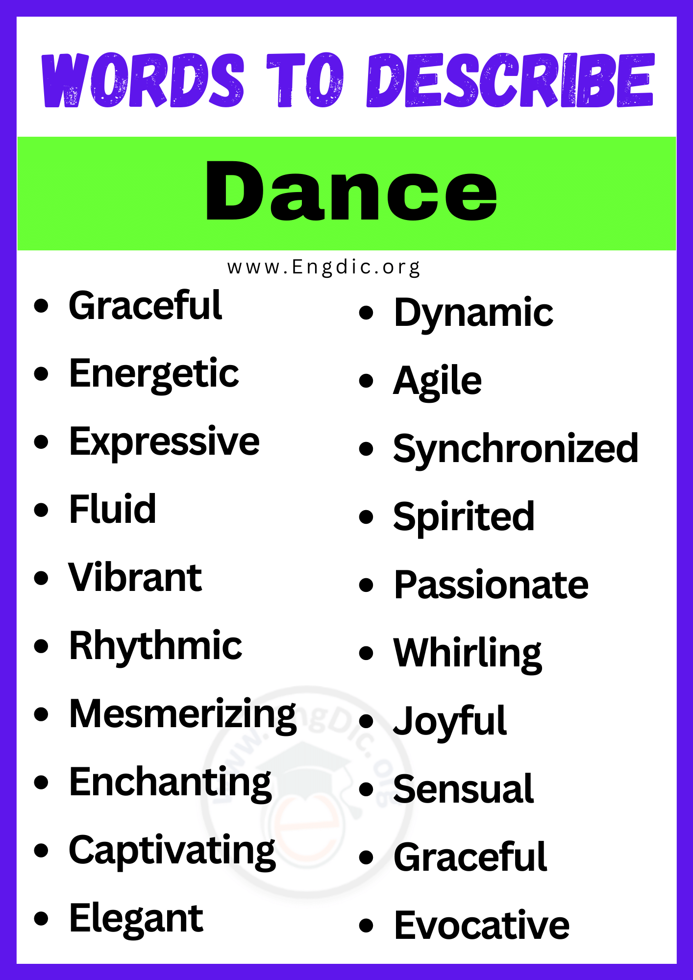 Words to Describe Dance