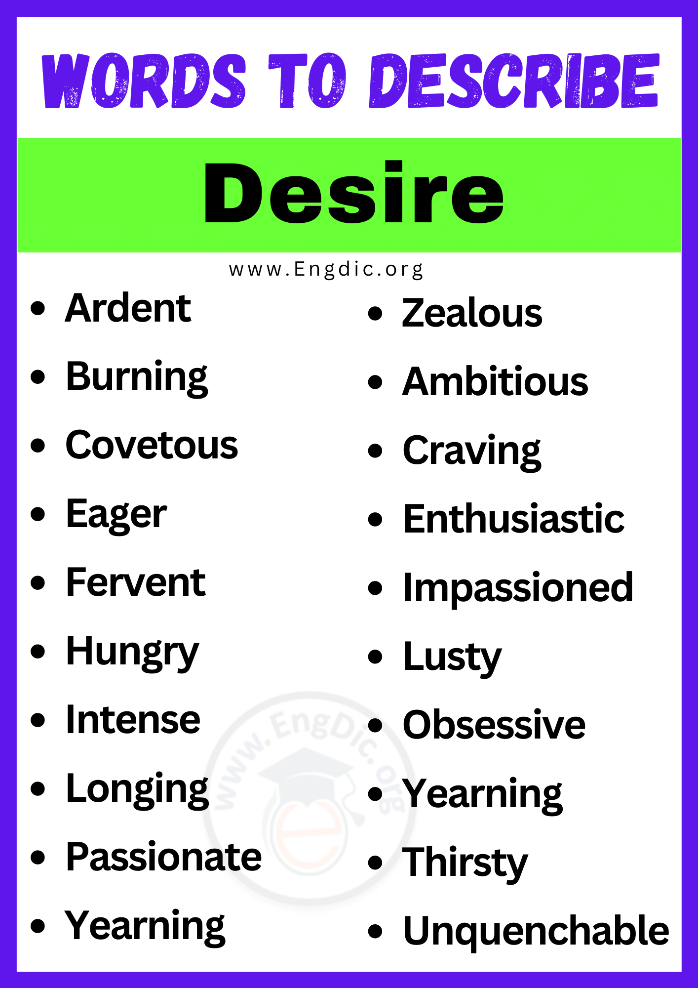 Words to Describe Desire