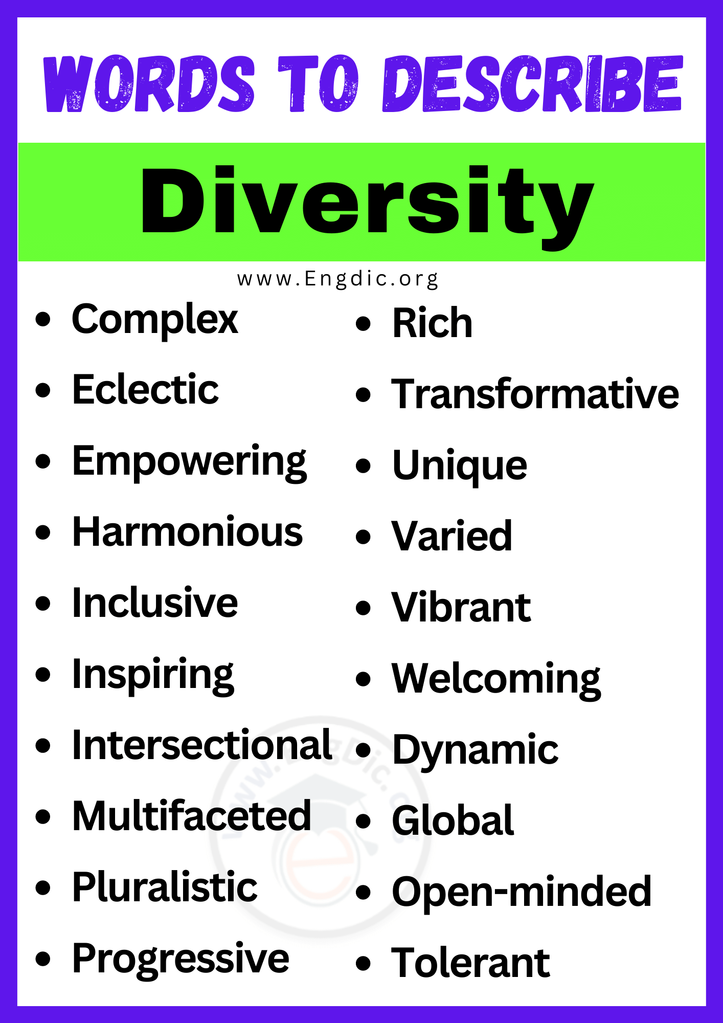 Words to Describe Diversity