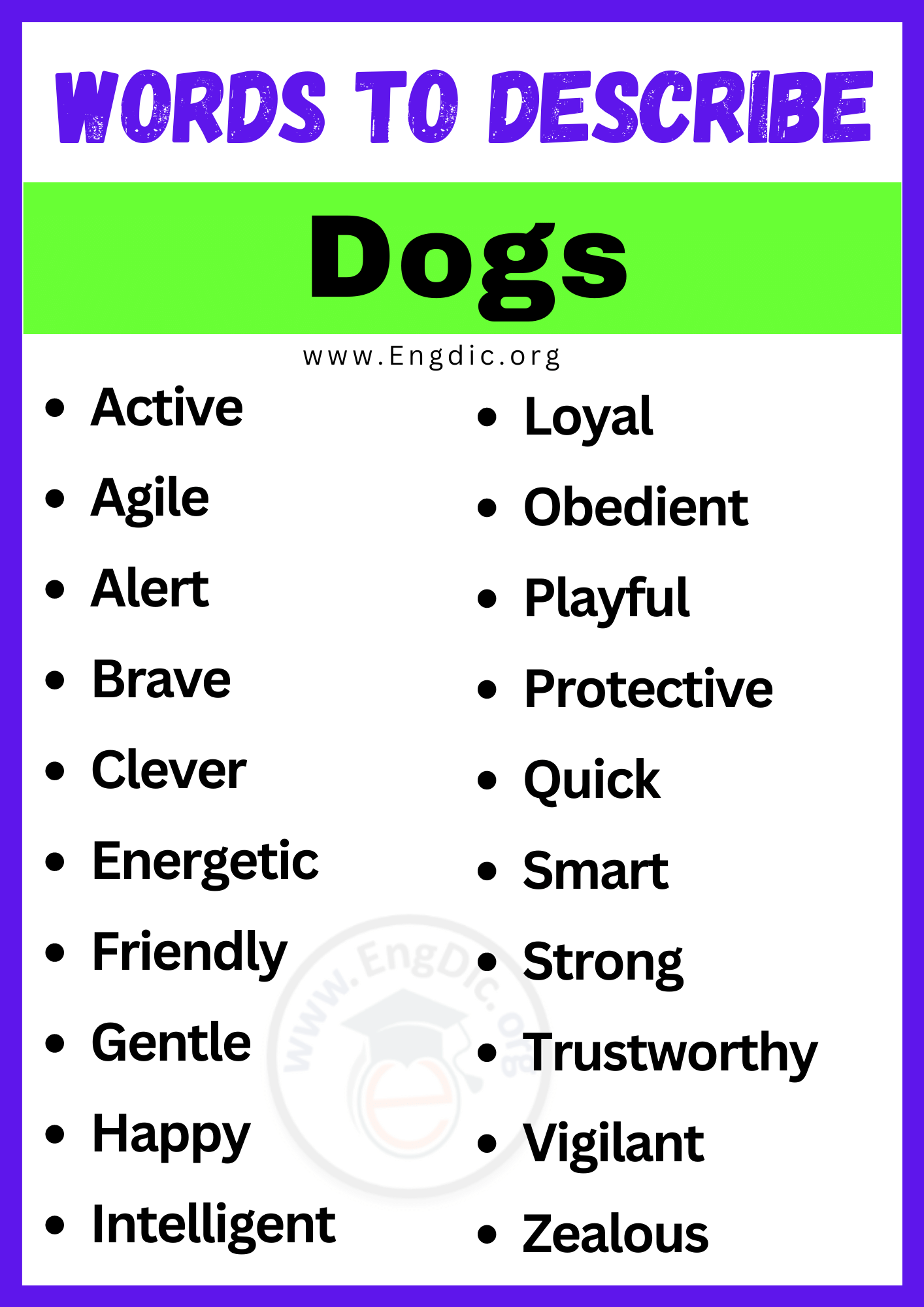 Words to Describe Dogs