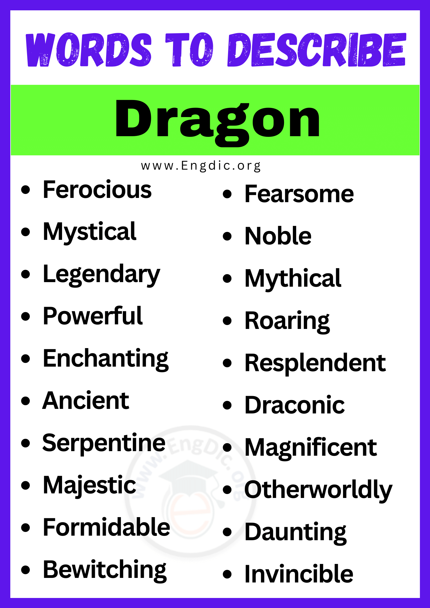 Words to Describe Dragon